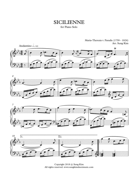 SICILIENNE for Piano Solo [Royal Wedding Pre-Music]