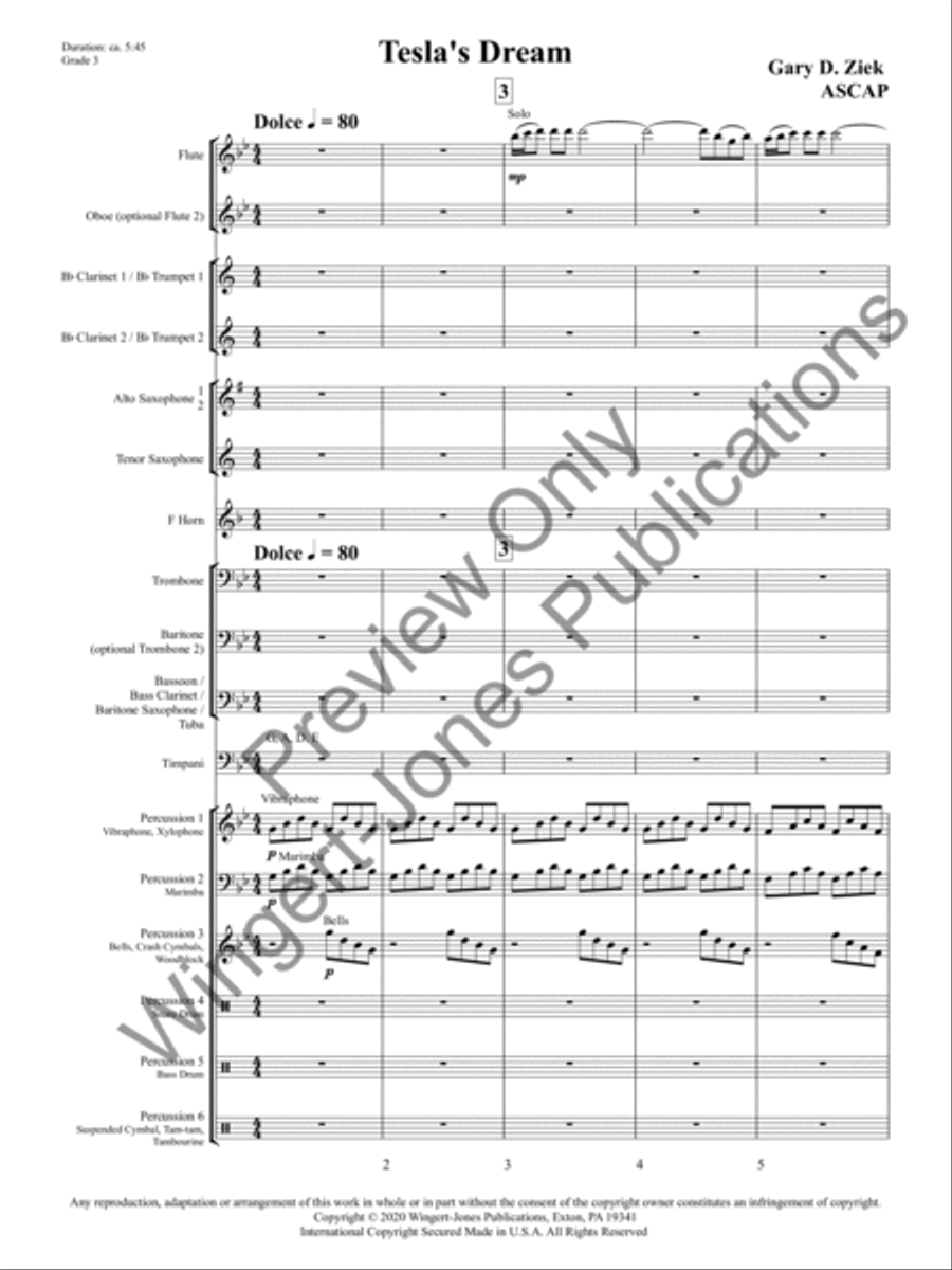 Tesla's Dream (Score) Tesla's Dream (Score) Concert Band scores gallery preview page 4
