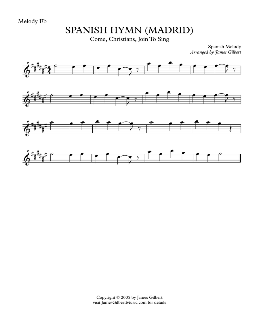 SPANISH HYMN [MADRID] (Come, Christians, Join To Sing) Small Ensemble scores gallery preview page 5