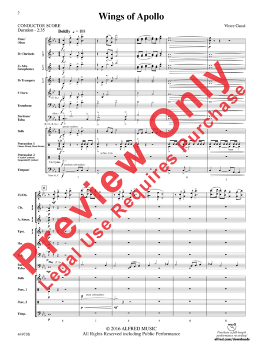 Wings of Apollo Concert Band scores gallery preview page 3