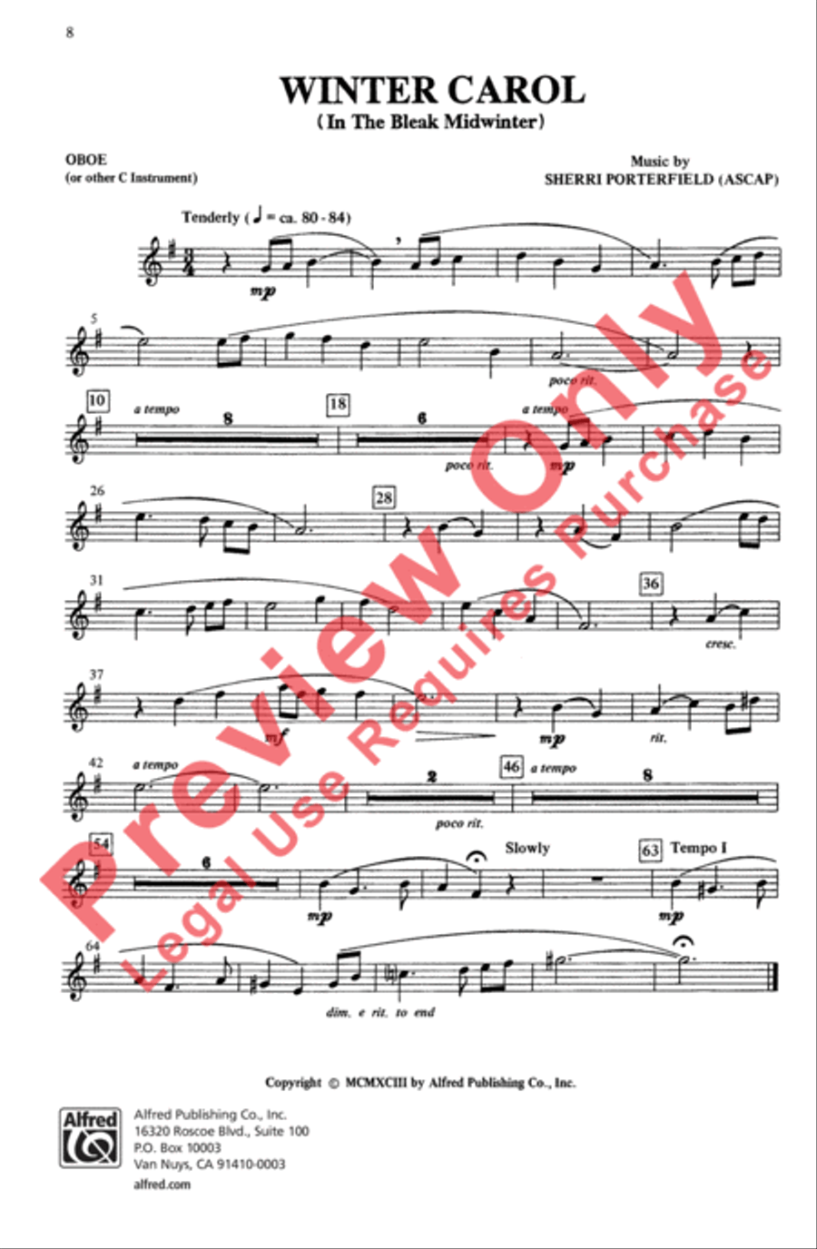 Winter Carol Winter Carol 4-Part scores gallery preview page 8