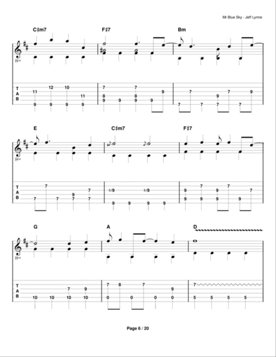 Mr. Blue Sky Electric Guitar scores gallery preview page 6