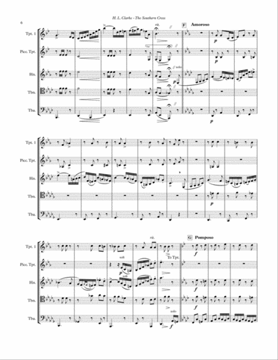 The Southern Cross for Brass Quintet Brass Quintet scores gallery preview page 4