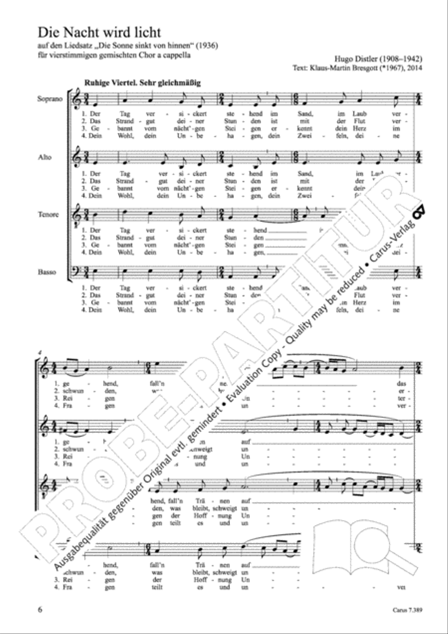 Four Motets for Advent and Christmas (Vier Motetten fur Advent und Weihnachten) 4-Part scores gallery preview page 11