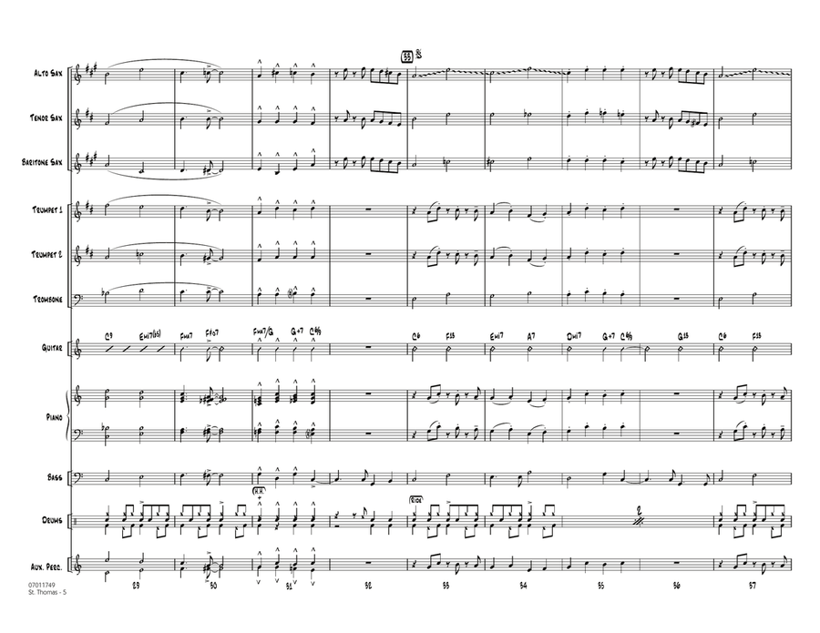 St. Thomas - Full Score St. Thomas - Full Score Jazz Ensemble scores gallery preview page 5