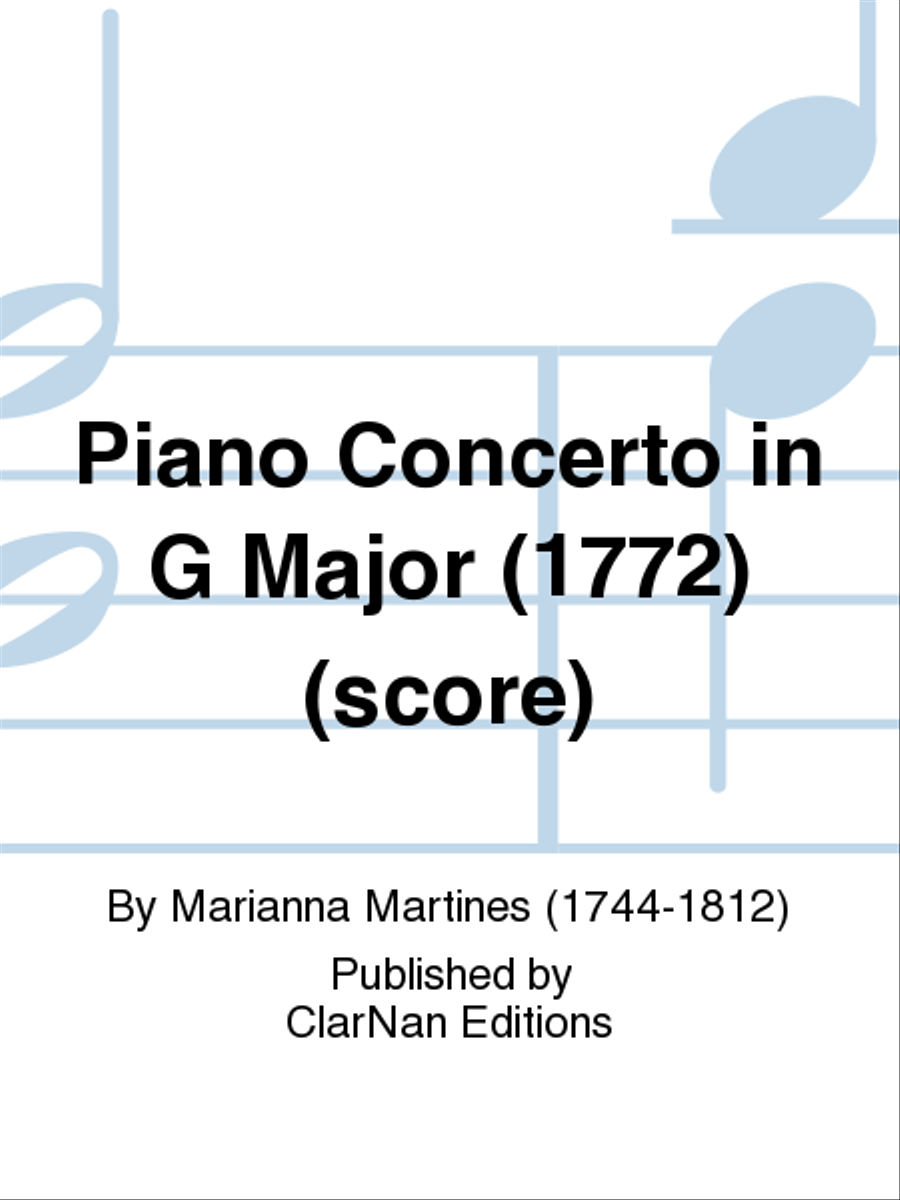 Piano Concerto in G Major (1772) (score) Orchestra scores gallery preview page 1