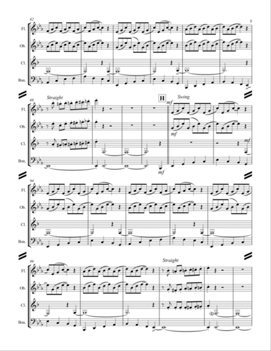 In The Mood Woodwind Quartet scores gallery preview page 6