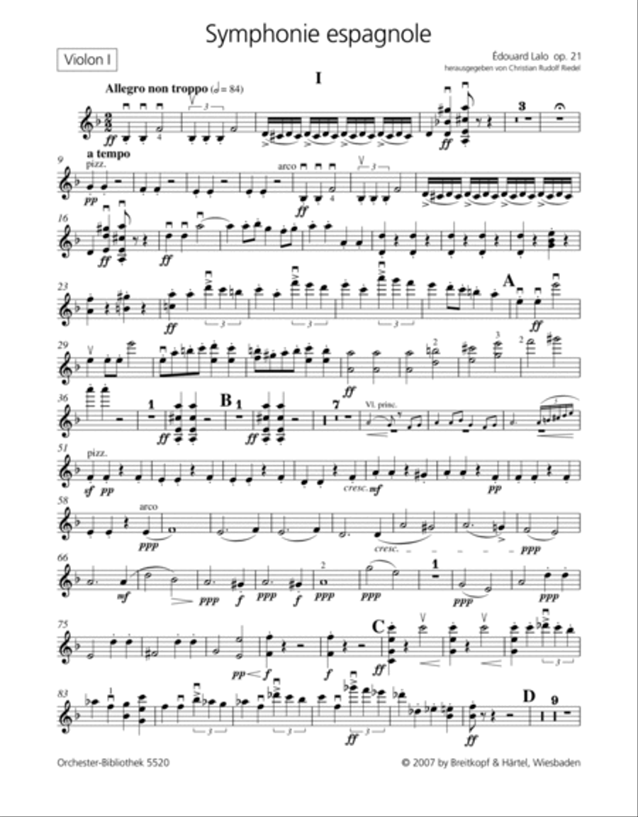 Symphonie espagnole Op. 21 Orchestra scores gallery preview page 2