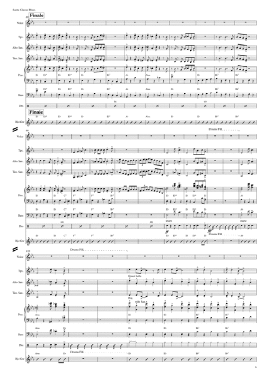 Santa Claus Blues Jazz Ensemble scores gallery preview page 6