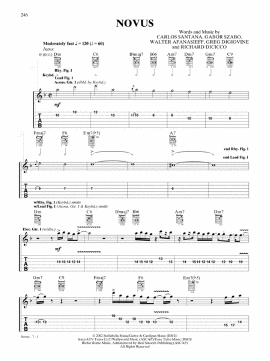 Novus Novus Guitar Tablature scores gallery preview page 1