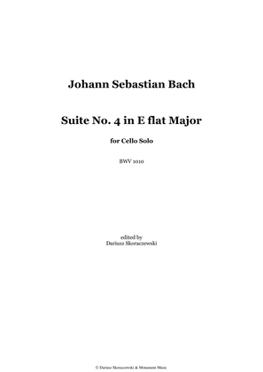 Book cover for Bach - Suite No. 4 for Cello Solo in E flat Major, BWV 1010