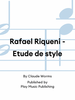 Rafael Riqueni - Etude de style