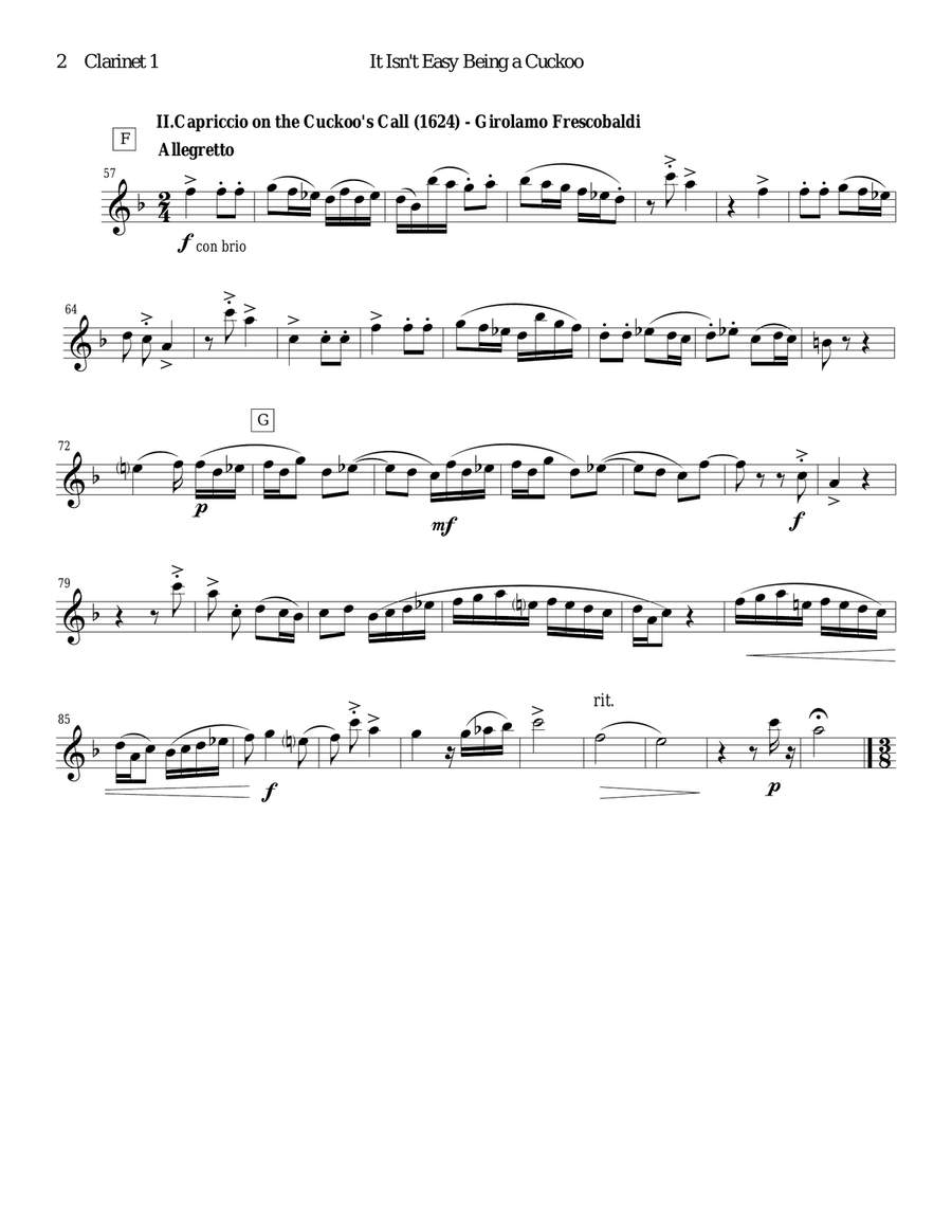 It Isn't Easy Being a Cuckoo for clarinet duet Clarinet Duet scores gallery preview page 2