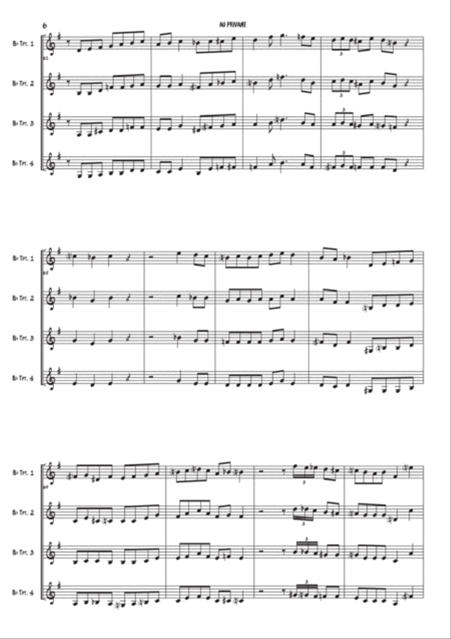 Au Privave Woodwind Quartet scores gallery preview page 6