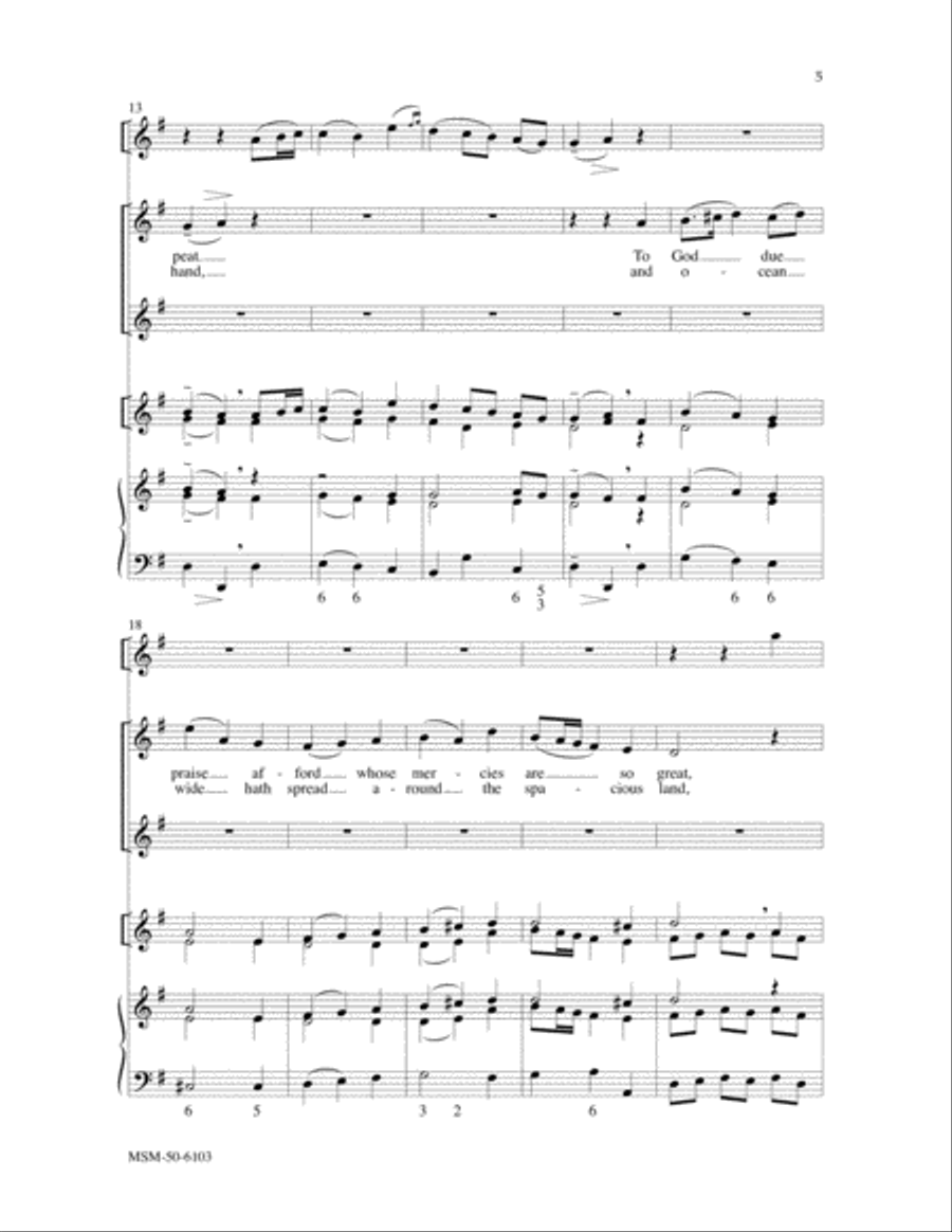 Psalm 136: To God the Mighty God (Choral Score) image number null