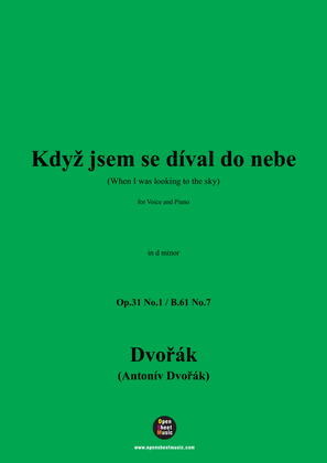 Book cover for A. Dvořák-Když jsem se díval do nebe(When I was looking to the sky),in d minor,B.61 No.7(Op.31 No.1)