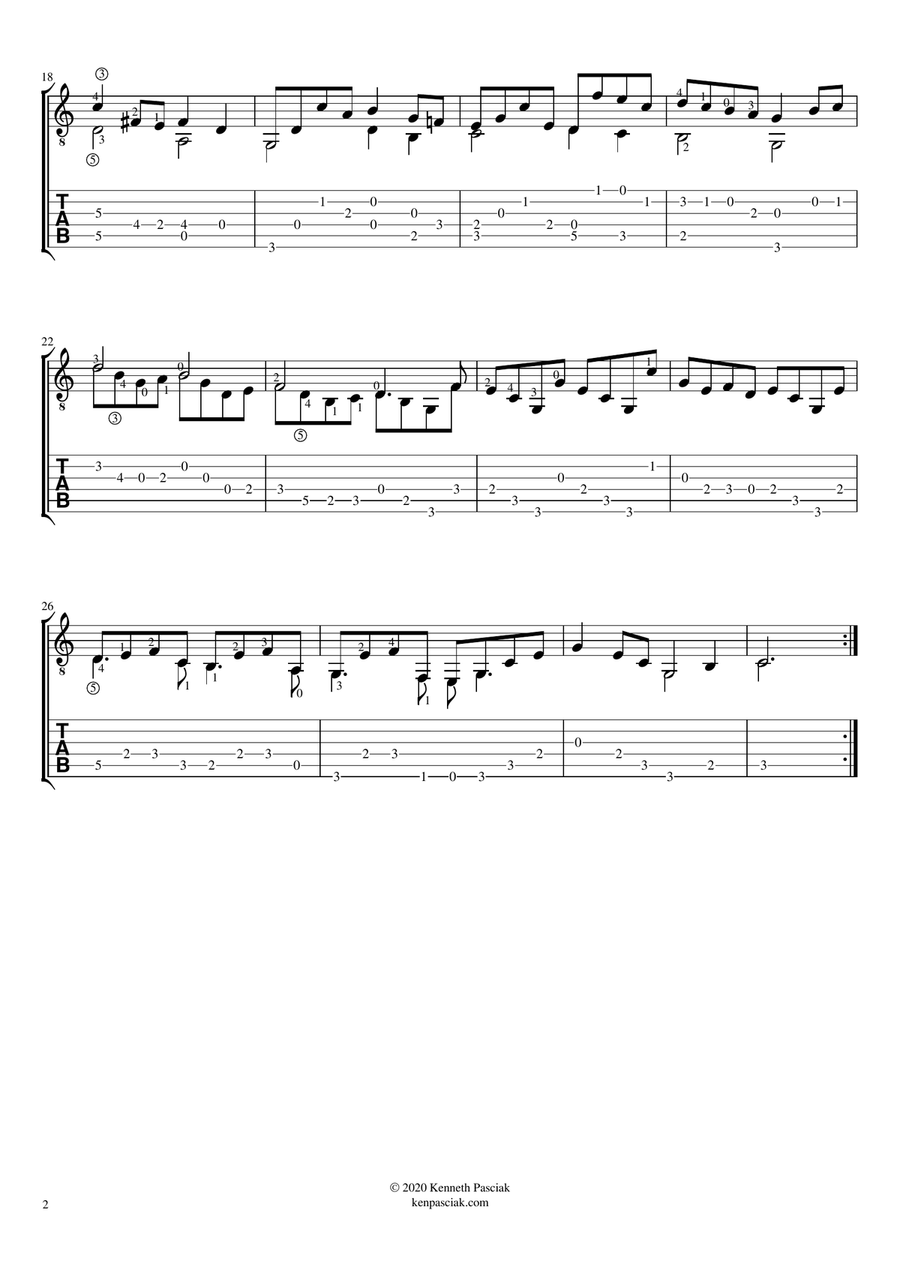 Bourrée I & II from BWV1009 (for Solo Guitar)