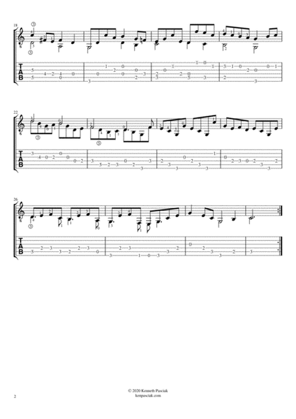 Bourrée I & II from BWV1009 (for Solo Guitar) by Johann Sebastian Bach Acoustic Guitar - Digital Sheet Music