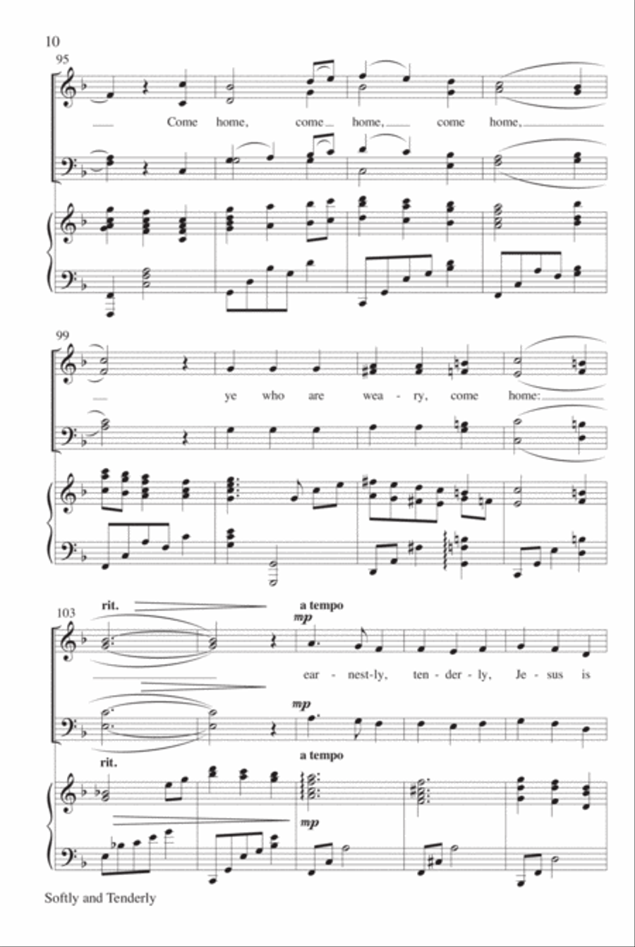 Softly and Tenderly Softly and Tenderly 4-Part scores gallery preview page 10