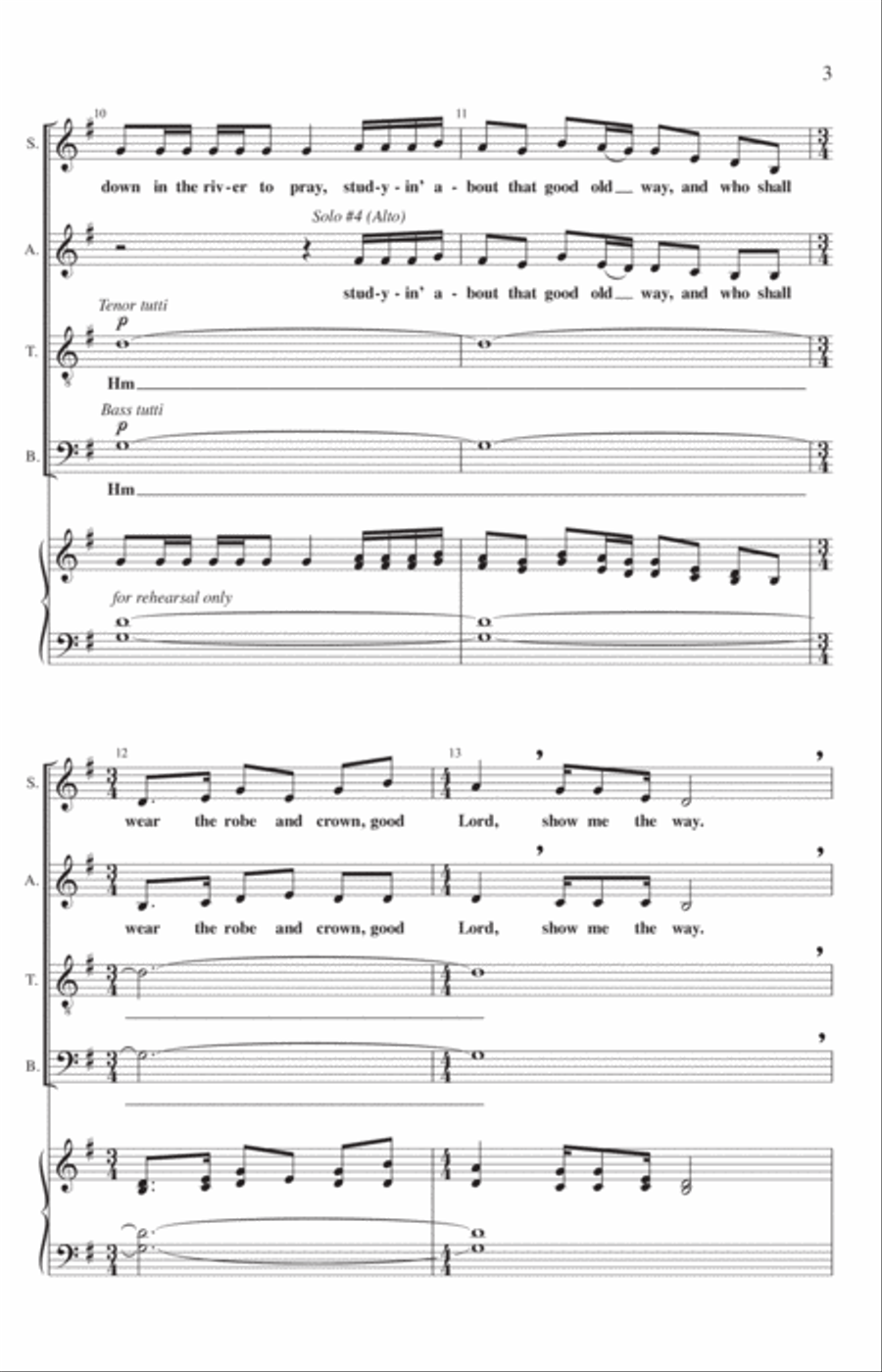 Down in the River to Pray 4-Part scores gallery preview page 2