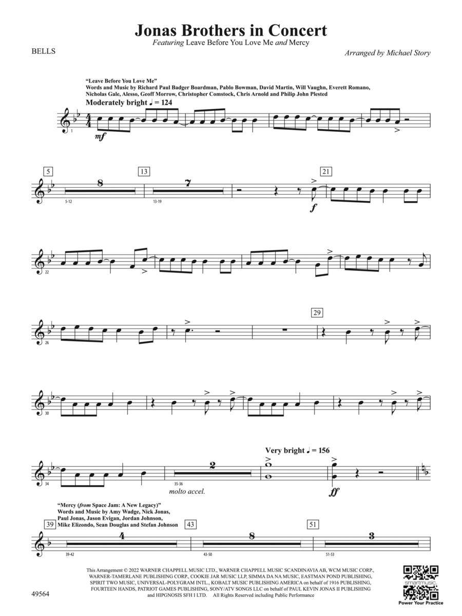 Jonas Brothers in Concert: Mallets Concert Band scores gallery preview page 1
