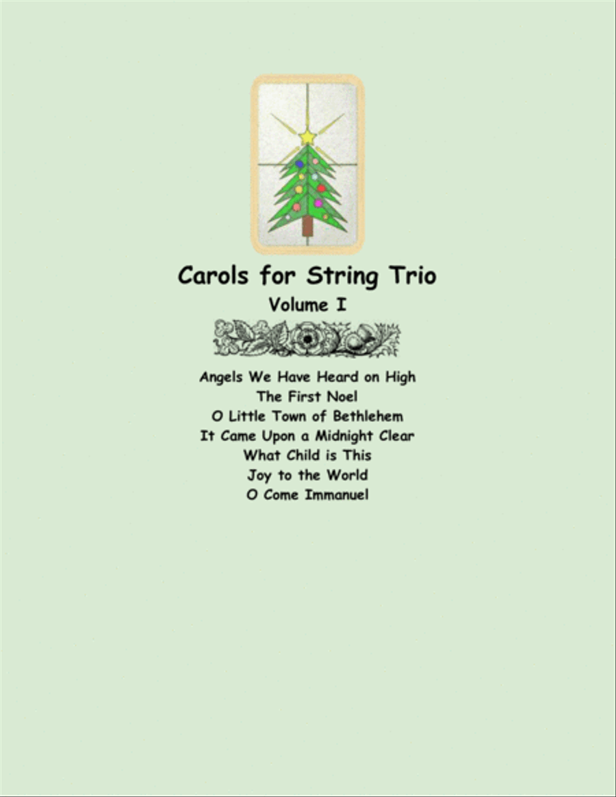 Carols for String Trio (two violins and cello), Volume I String Trio scores gallery preview page 1
