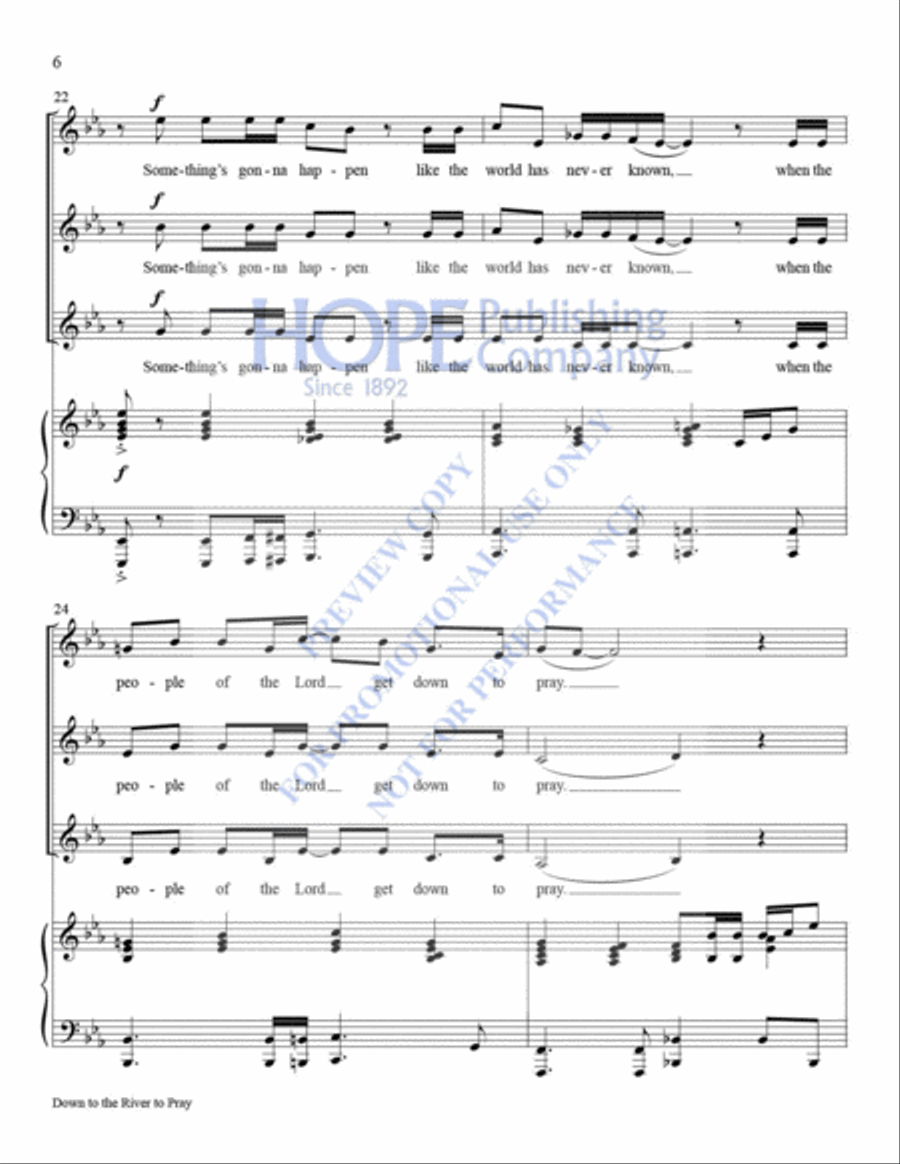 Down to the River to Pray with Lord, Listen to Your Children Voice scores gallery preview page 7