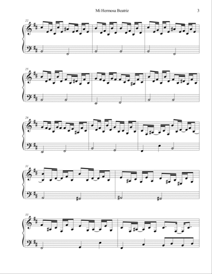 MI HERMOSA BEATRIZ MI HERMOSA BEATRIZ Piano Solo scores gallery preview page 3