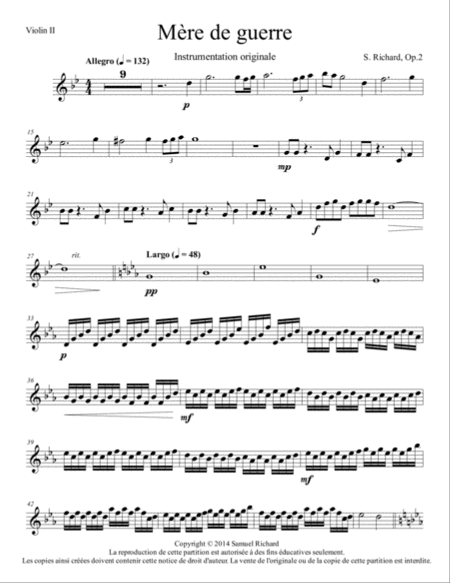 Mère de guerre - Parties String Duet scores gallery preview page 2