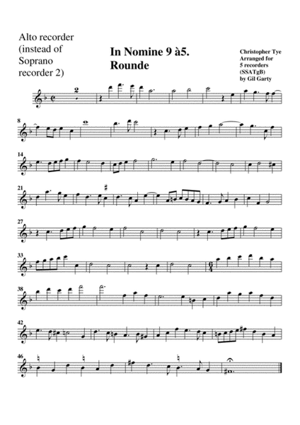 In Nomine no.9 a5 (arrangement for 5 recorders)