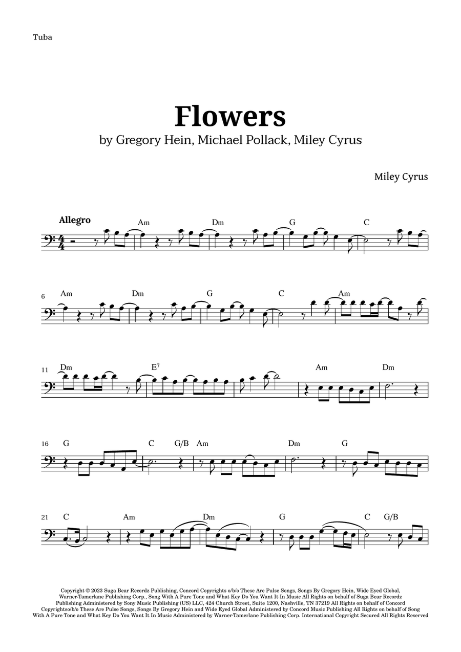 Flowers Tuba scores gallery preview page 1