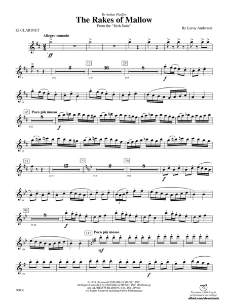 The Rakes of Mallow (from the Irish Suite): E-flat Soprano Clarinet