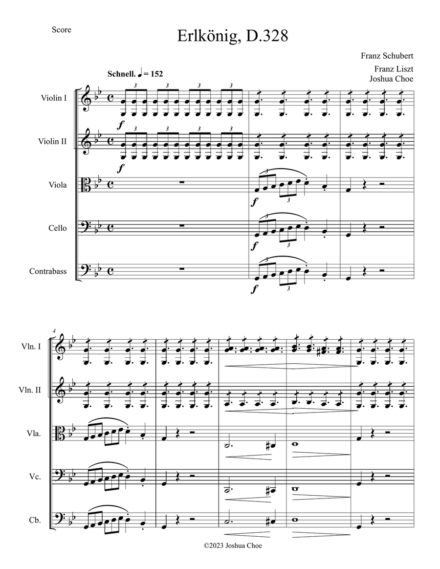 Erlkönig, D.328 (2nd Version) String Orchestra scores gallery preview page 3