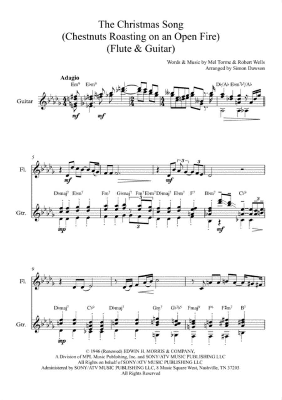 The Christmas Song (chestnuts Roasting On An Open Fire) Flute scores gallery preview page 5