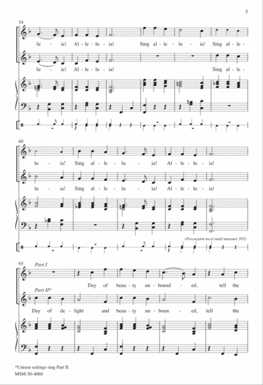 Day of Delight and Beauty Unbounded Unison Choir scores gallery preview page 4
