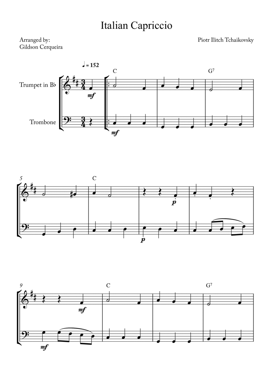 Capriccio Italiano Brass Duet scores gallery preview page 1