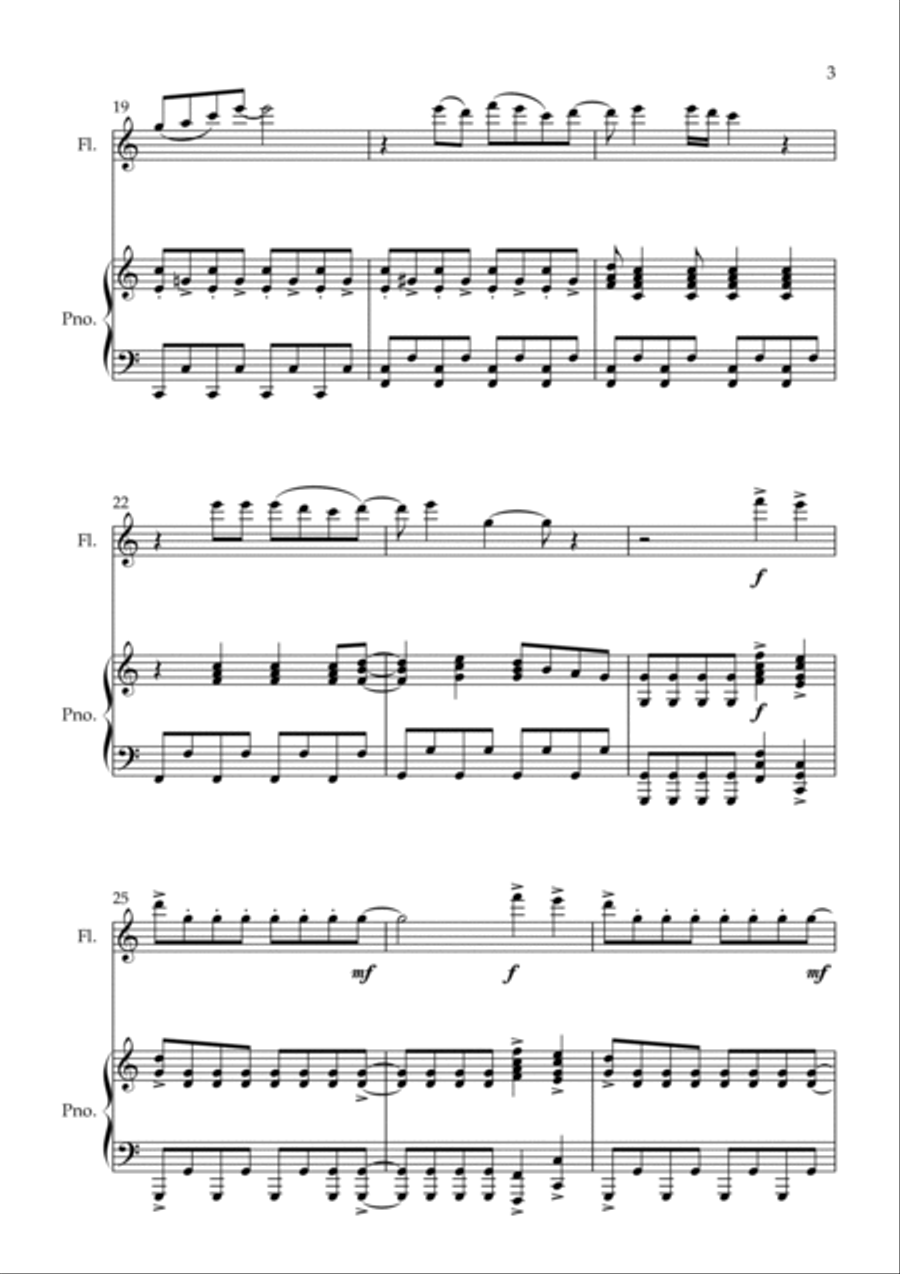 Mamma Mia Flute Solo scores gallery preview page 3