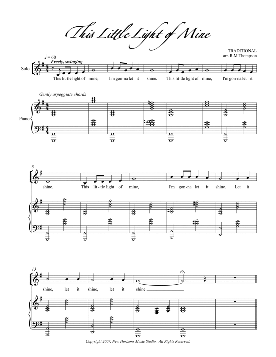 This Little Light of Mine 4-Part scores gallery preview page 1