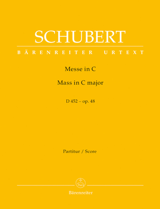 Book cover for Mass in C major, Op. 48 D 452
