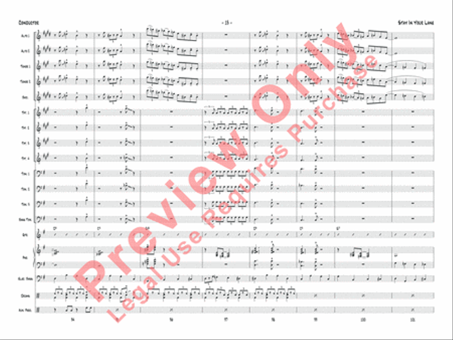 Stay in Your Lane Jazz Ensemble scores gallery preview page 16