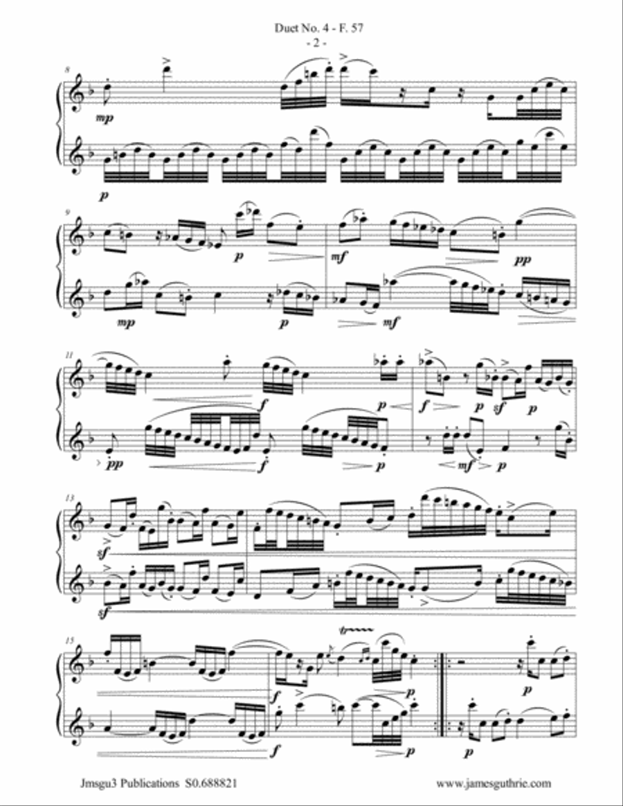 WF Bach: Duet No. 4 for Bass Flute Duo Flute Duet scores gallery preview page 2