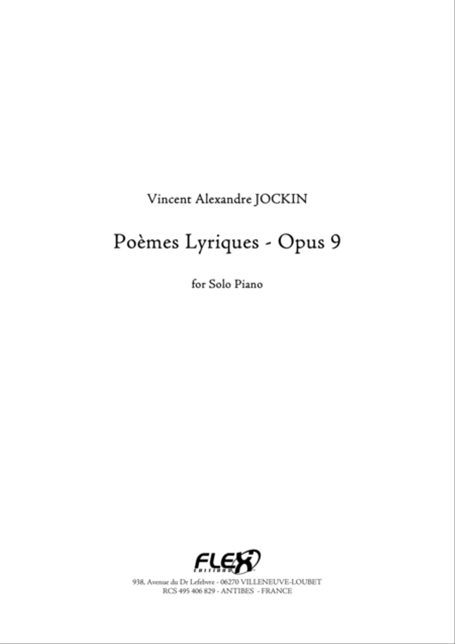 Poemes lyriques, Opus 9 (No.1 to 6) Piano Solo scores gallery preview page 1