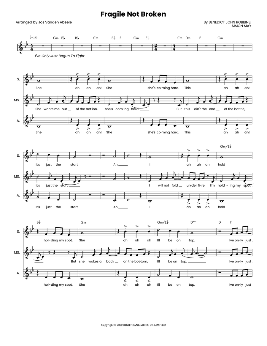 Fragile Not Broken SSA scores gallery preview page 1