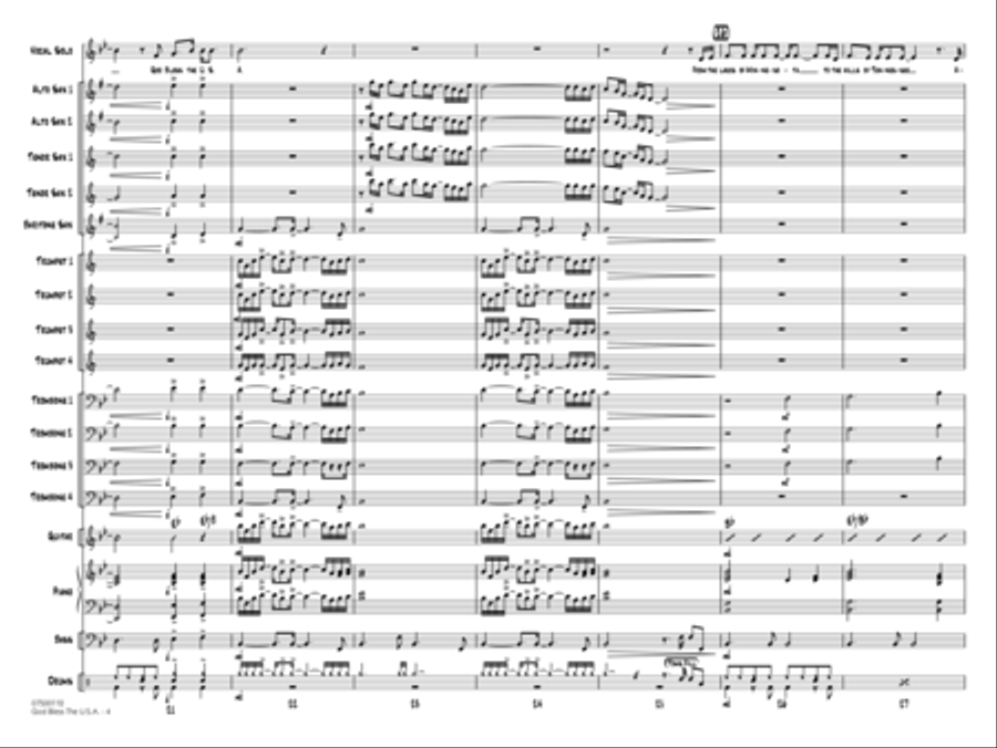 God Bless the U.S.A. (arr. Mark Taylor) - Conductor Score (Full Score) Jazz Ensemble scores gallery preview page 4