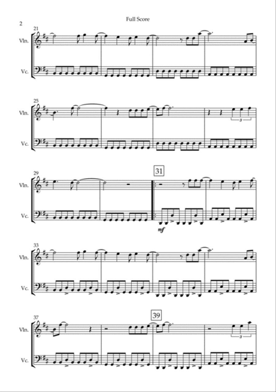 With Or Without You String Duet scores gallery preview page 2