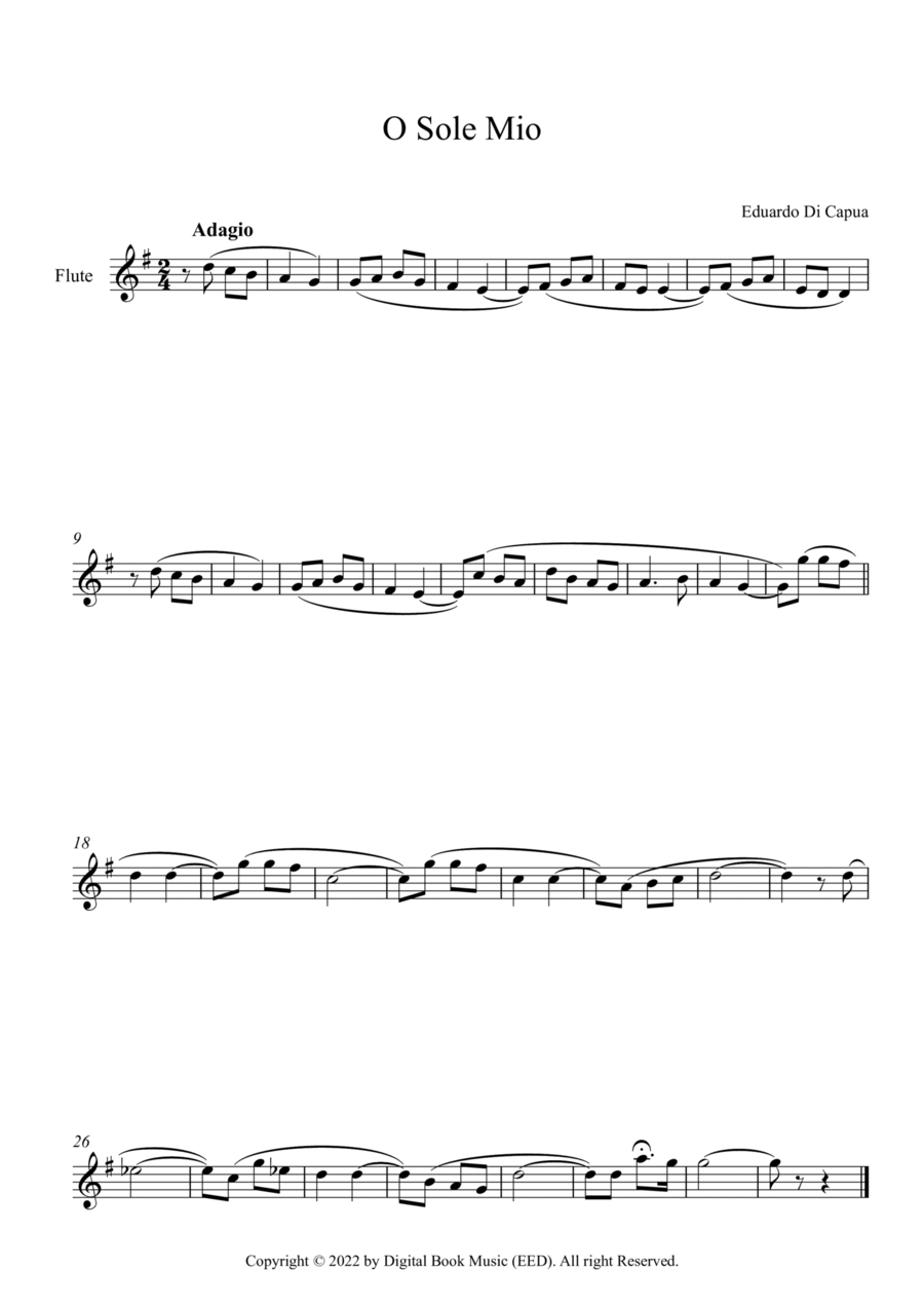 O Sole Mio - Eduardo Di Capua (Flute) Flute Solo scores gallery preview page 1