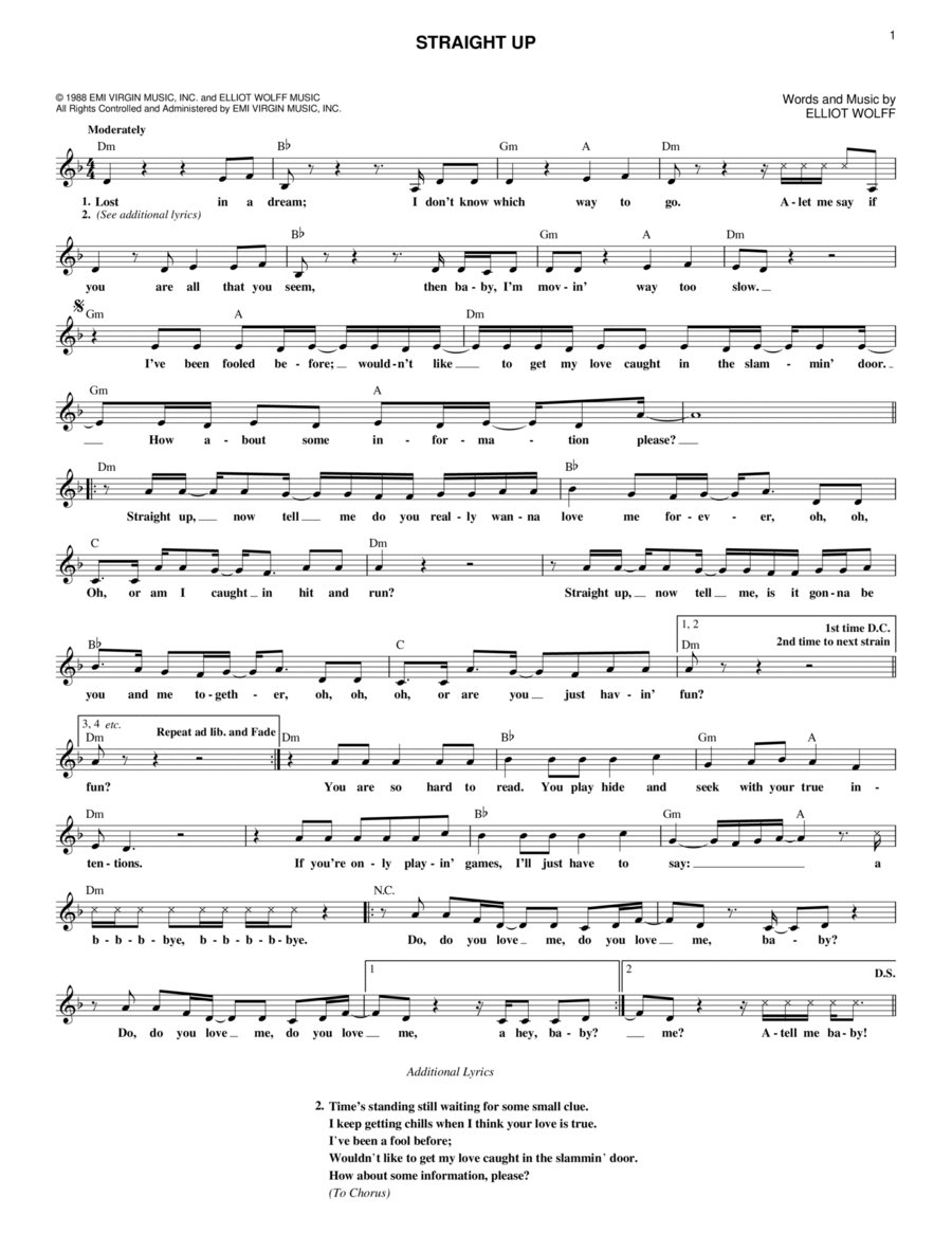 Straight Up Piano scores gallery preview page 1