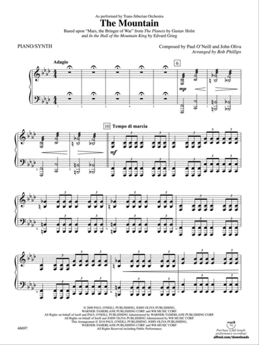 The Mountain: Piano Accompaniment Orchestra scores gallery preview page 1