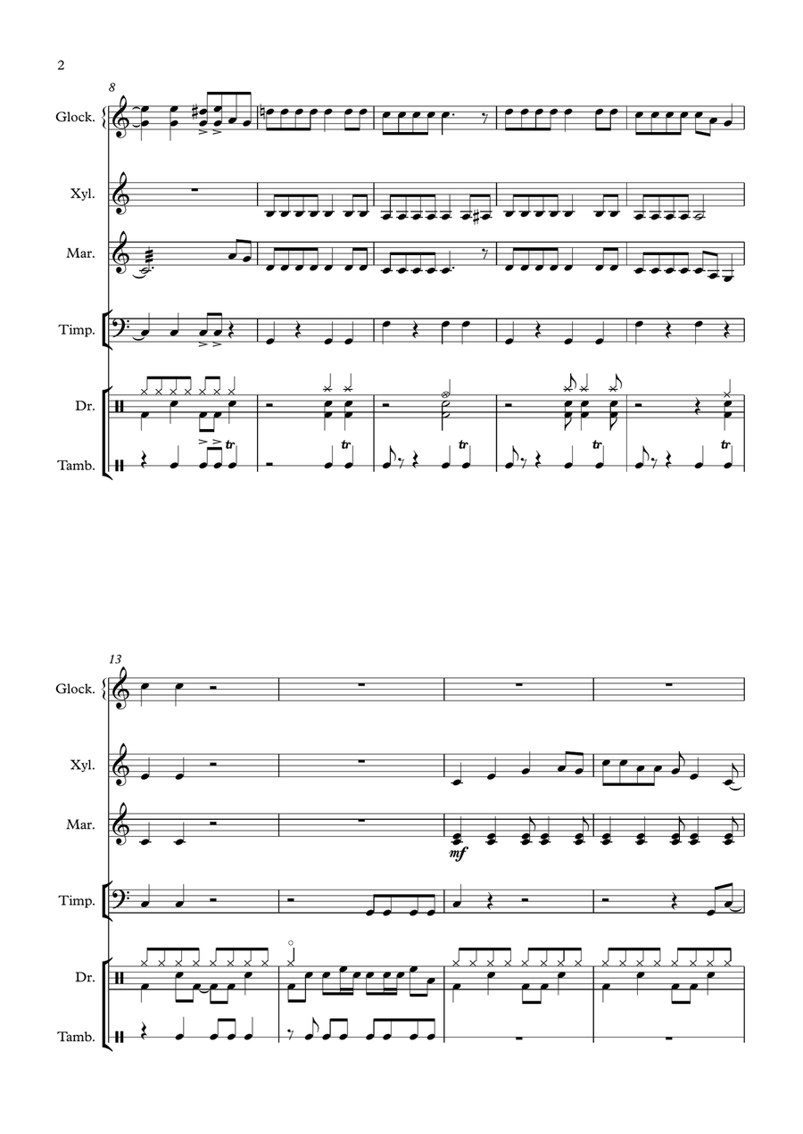Greased Lightnin' Percussion Ensemble scores gallery preview page 2