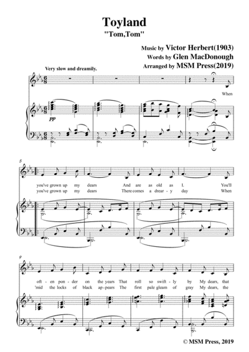 Victor Herbert-Toyland,in E flat Major,for Voice and Piano image number null
